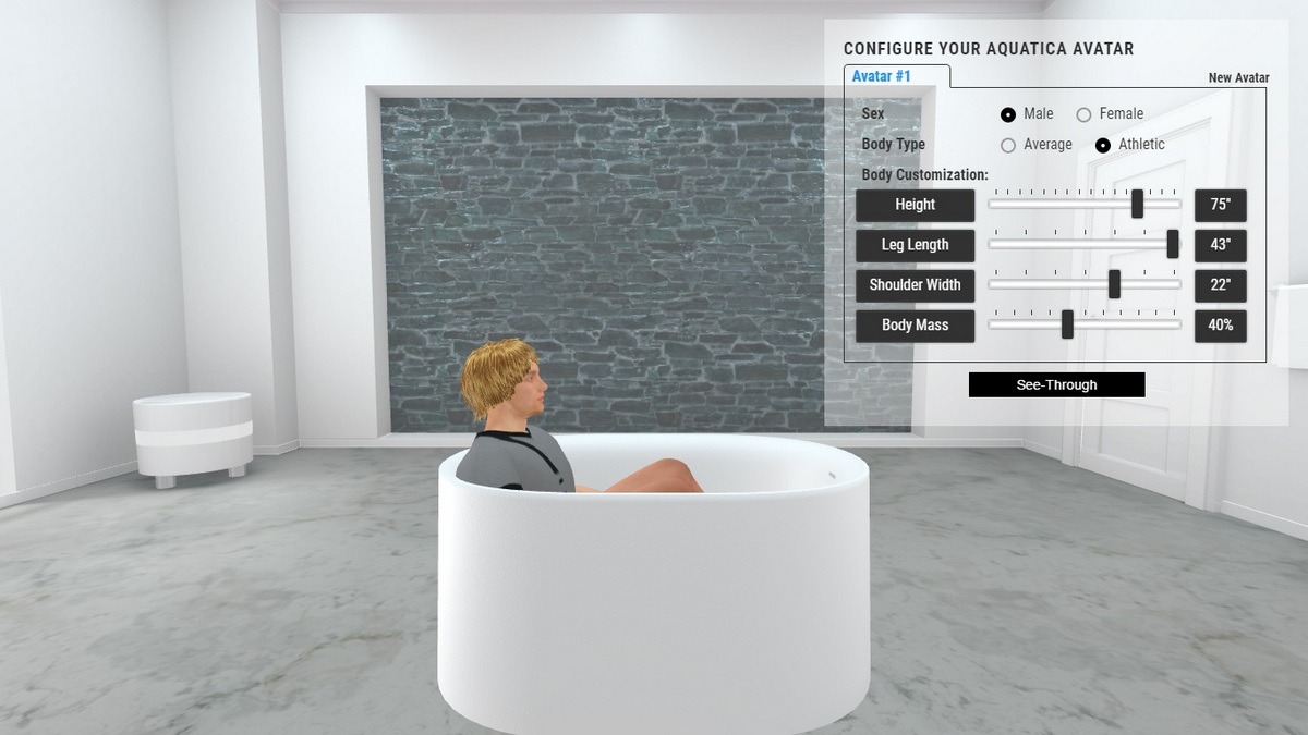 Sophia Bathtub 3D Body Position